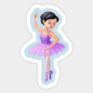 Cute Purple Tutu Ballerina Girl Dancer Sticker